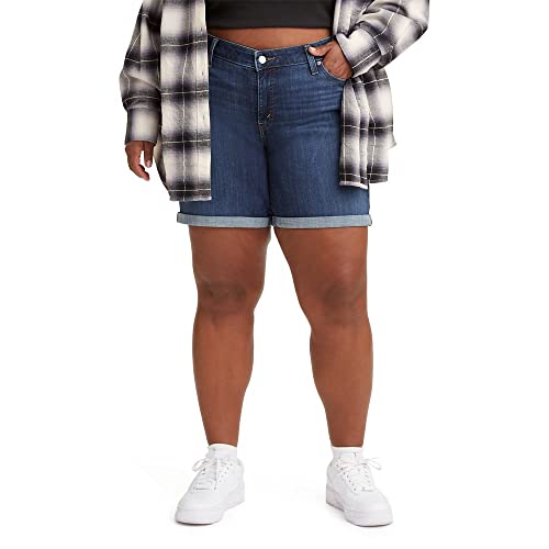 Levi's Women's Plus-Size Shorts, Lapis Smile-Medium Indigo, 35