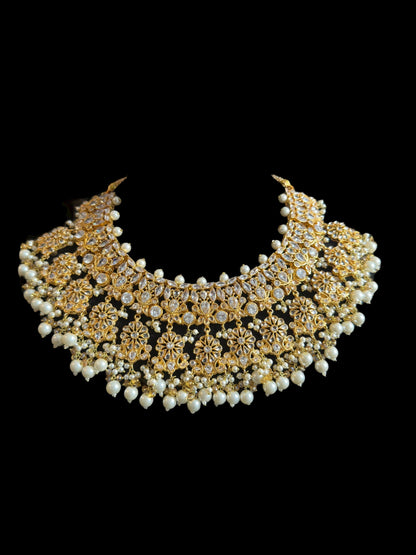 BR477 JIMENA bridal set in zircon and pearls ( SHIPS IN 4 WEEKS )