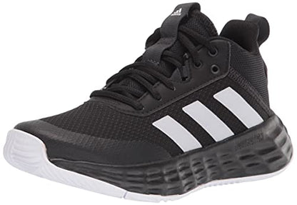 adidas Ownthegame 2.0 Basketball Shoe, Black/White/Carbon, 3.5 US Unisex Big Kid