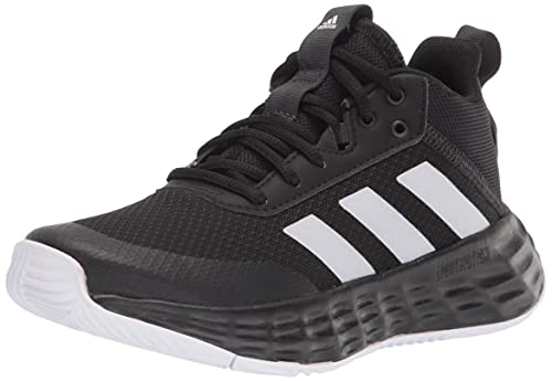 adidas Ownthegame 2.0 Basketball Shoe, Black/White/Carbon, 3.5 US Unisex Big Kid