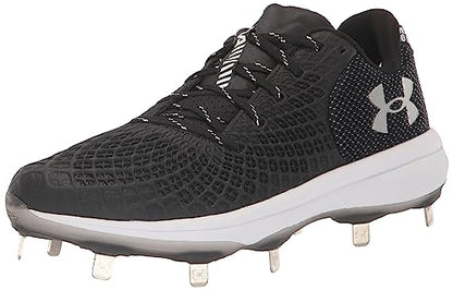 Under Armour Women's Glyde 2.0 MT Softball Shoe, (001) Black/Black/Metallic Silver, 5.5