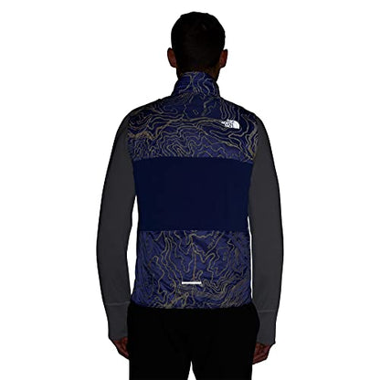 THE NORTH FACE Men's Printed Winter Warm Insulated Vest, Lapis Blue Yosemite Topo Reflective Print, Medium