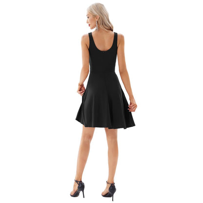 GRACE KARIN Women Lace Patchwork See Through Front A-Line Flare Party Dress M Black