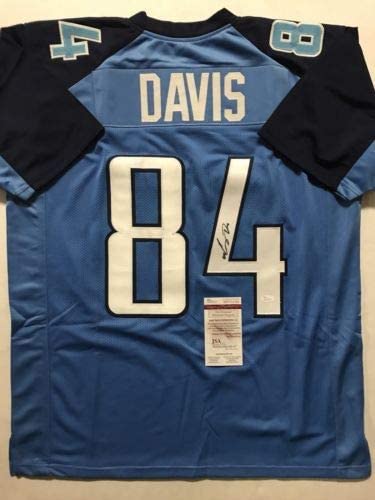 Autographed/Signed Corey Davis Tennessee Light Blue Football Jersey JSA COA