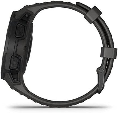 Garmin Instinct, Rugged Outdoor Watch with GPS, Features Glonass and Galileo, Heart Rate Monitoring and 3-Axis Compass, Graphite