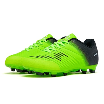 LEOCI Soccer Shoes for Boys Pink Soccer Cleats Breathable Athletic Toddler Black Football Boots for Outdoor Indoor Soccer Shoes for Girls AG/FG