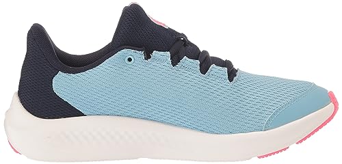 Under Armour Girls Grade School Pursuit 3 Big Logo Running Shoe, (400) Blizzard/Midnight Navy/Pink Shock, 5 Kid