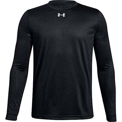 Under Armour Boys' Locker Tee Long-Sleeve T-Shirt , Black (001)/ Metallic Silver , Youth Large