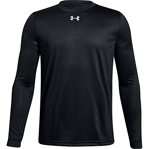 Under Armour Boys' Locker Tee Long-Sleeve T-Shirt , Black (001)/ Metallic Silver , Youth Large