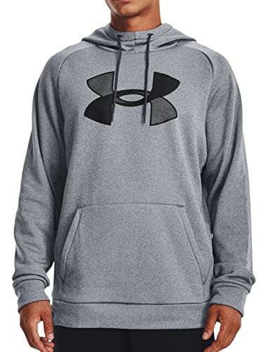 Under Armour Men's Armour Fleece Big Logo Hoodie 1373401 (as1, alpha, l, regular, regular, Pitch Gray Light Heather / Black-013, Large)