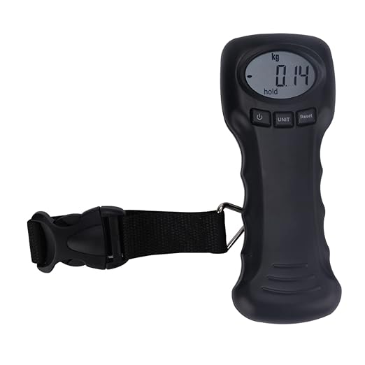 Fishing Luggage Scale Airport Weighing Scale Handheld Luggage Scale Portable Suitcase Scale Digital Weighing Scale Electronic Scales for Body Weight Handheld Scale Plastic Black