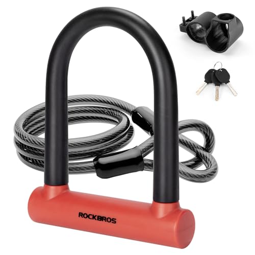 ROCKBROS Heavy Duty Anti Theft Bike U Lock for Bikes eBikes Motorcycles Scooters