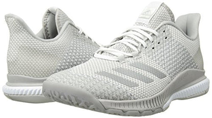 adidas Women's Crazyflight Bounce 2 Volleyball Shoe, White/Silver Metallic/Grey, 7.5 M US