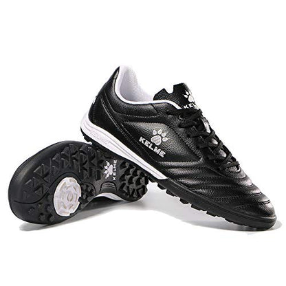 KELME Men Indoor Turf Soccer Shoe, Arch Support Soccer Cleats, Performance Futsal Sneaker Black US 10