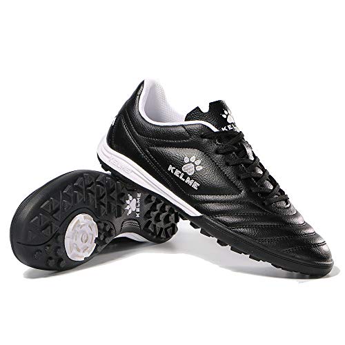 KELME Men Indoor Turf Soccer Shoe, Arch Support Soccer Cleats, Performance Futsal Sneaker Black US 10