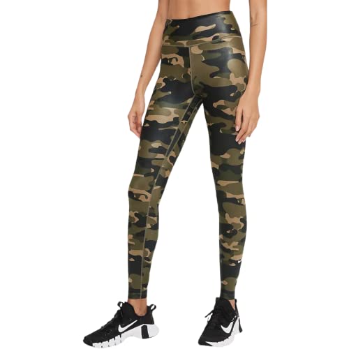 Nike Dri-FIT One Women's Mid-Rise Camo Leggings Medium Olive/White DD4559-222 Women XL