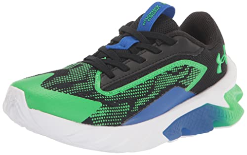 Under Armour Boy's Scramjet 4 Running Shoe, (002) Black/Versa Blue/Extreme Green, 1.5 Little Kid