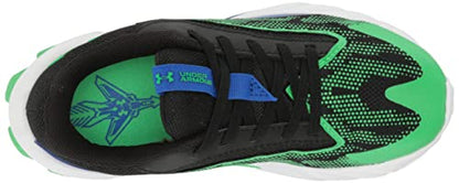 Under Armour Boy's Scramjet 4 Running Shoe, (002) Black/Versa Blue/Extreme Green, 1.5 Little Kid