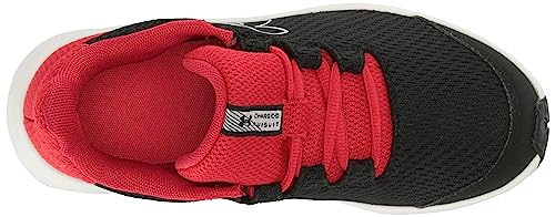 Under Armour Boy's Grade School Charged Pursuit 3 Big Logo Running Shoe, (001) Black/Red/White, 3.5 Kid