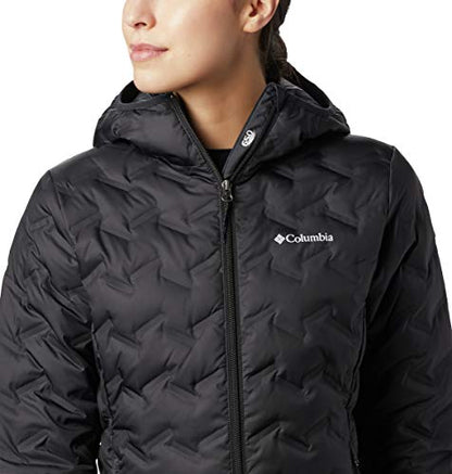 Columbia Women's Delta Ridge Down Hooded Jacket, Black, Large