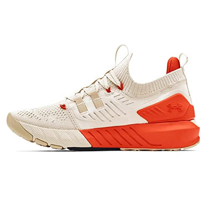 Under Armour Women's Project Rock 3 Training Shoe (White/Orange, us_Footwear_Size_System, Adult, Women, Numeric, Medium, Numeric_9)