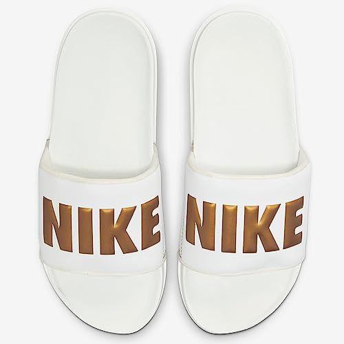 Nike Women's Offcourt Slide Style Bq4632, Summit White/Metallic Gold, 7