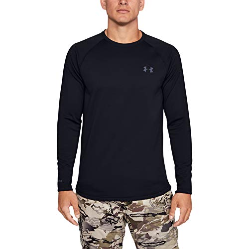 Under Armour Mens Packaged Base 4.0 Crew T-shirt , Black (001)/Pitch Gray , Large
