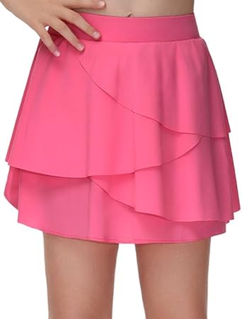 THE GYM PEOPLE Pleated Tennis Skirt for Girls with Pockets Ruffle Athletic Golf Skorts Built-in Shorts