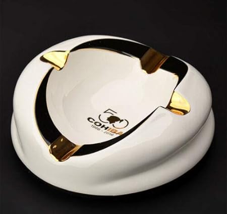 50 Years Anniversary Limited White & Gold 4Ct Ceramic 11" Cigar Ashtray