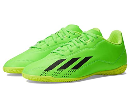 adidas X Speedportal.4 Indoor Soccer Shoe, Solar Green/Solar Red/Solar Yellow, 11 US Unisex Little Kid
