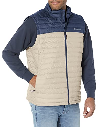 Columbia Men's Silver Falls Vest, Ancient Fossil/Collegiate Navy, Large