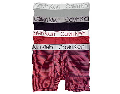 Calvin Klein Men`s Microfiber Boxer Briefs 4 Pack (G(NP2431-810)/R, X-Large)