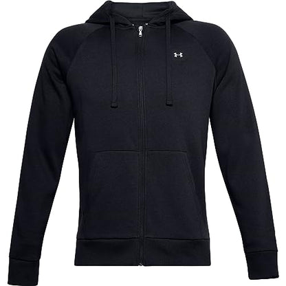 Under Armour Men's UA Rival Fleece Full Zip Hoodie , Black (001)/Onyx White , Medium