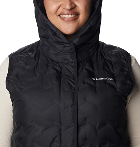 Columbia Women's Delta Ridge Hooded Vest, Black, 2X Plus