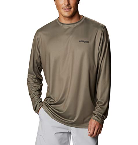 Columbia Men's Terminal Tackle PFG Fish Triangle Long Sleeve, Sage/Bass, XX-Large