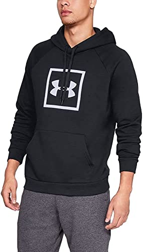 Under Armour Men's Rival Fleece Logo Hoodie , (001) Black / / White , Small