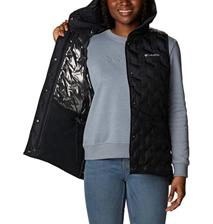 Columbia Women's Delta Ridge Hooded Vest, Black, 2X Plus