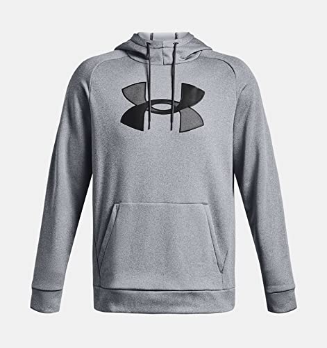 Under Armour Men's Armour Fleece Big Logo Hoodie 1373401 (as1, alpha, l, regular, regular, Pitch Gray Light Heather / Black-013, Large)
