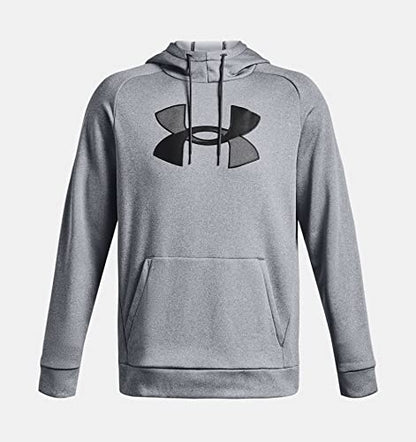 Under Armour Men's Armour Fleece Big Logo Hoodie 1373401 (as1, alpha, l, regular, regular, Pitch Gray Light Heather / Black-013, Large)