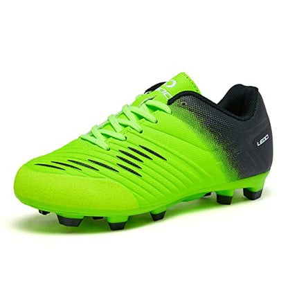 LEOCI Soccer Shoes for Boys Pink Soccer Cleats Breathable Athletic Toddler Black Football Boots for Outdoor Indoor Soccer Shoes for Girls AG/FG