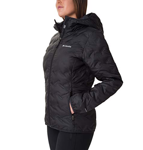 Columbia Women's Delta Ridge Down Hooded Jacket, Black, Large