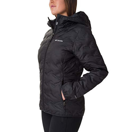 Columbia Women's Delta Ridge Down Hooded Jacket, Black, Large