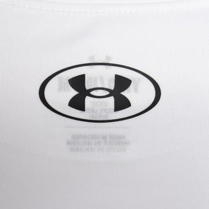 Under Armour Boys' Standard Tech Logo Fill Long-Sleeve T-Shirt, (101) White / / Phosphor Green, Youth Large