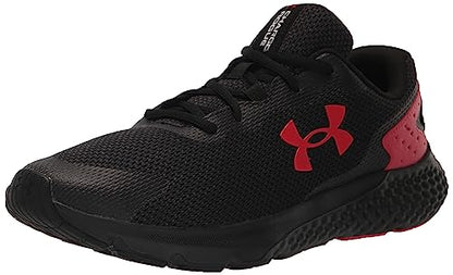 Under Armour Men's Charged Rogue 3 Knit Running Shoe, (003) Black/Black/Red, 12