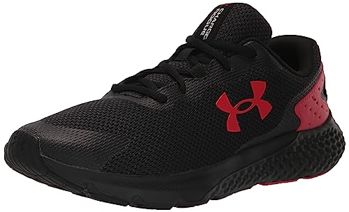 Under Armour Men's Charged Rogue 3 Knit Running Shoe, (003) Black/Black/Red, 12