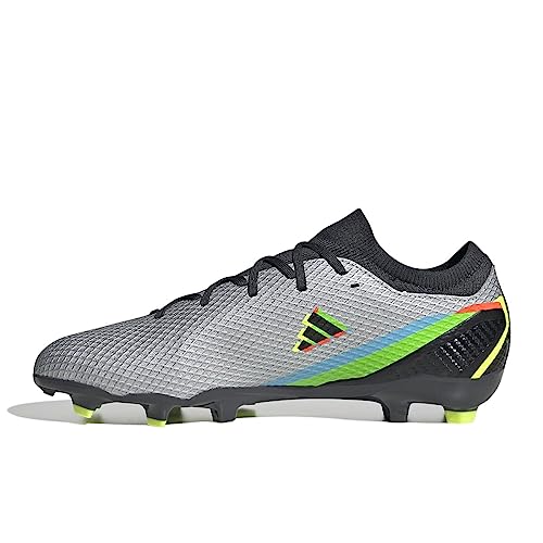 adidas mens X Speedportal.3 Firm Ground Soccer Cleats, Silver Metallic/Core Black/Solar Yellow, 7.5