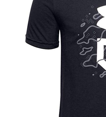 Under Armour Boys' Graphic T Camo Lockup , Black (001)/Steel , Youth Small