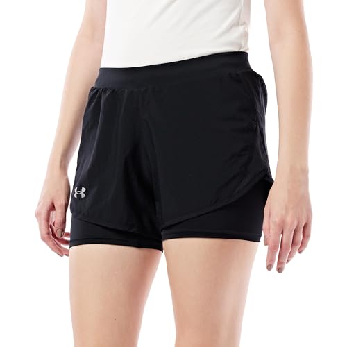 Under Armour Women's Fly By 2.0 2-in-1 Shorts , Black (001)/Reflective , Small