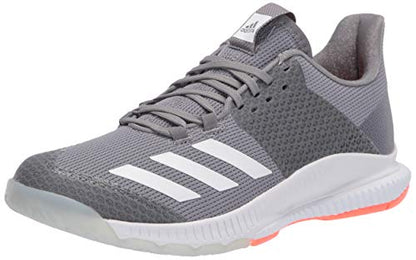 adidas Women's Crazyflight Bounce 3 Volleyball Shoe, Grey/FTWR White/Signal Coral, 13.5 M US