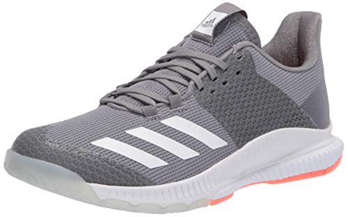 adidas Women's Crazyflight Bounce 3 Volleyball Shoe, Grey/FTWR White/Signal Coral, 13.5 M US